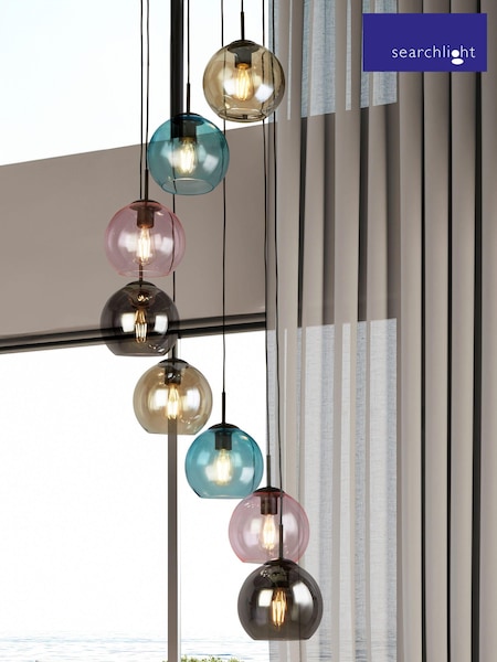 Searchlight Black Festival 8 Light Pendant Ceiling Light (E26066) | £420