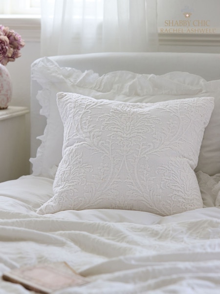 Shabby Chic by Rachel Ashwell® White Cotton Textured Woven Cushion (E26221) | £22