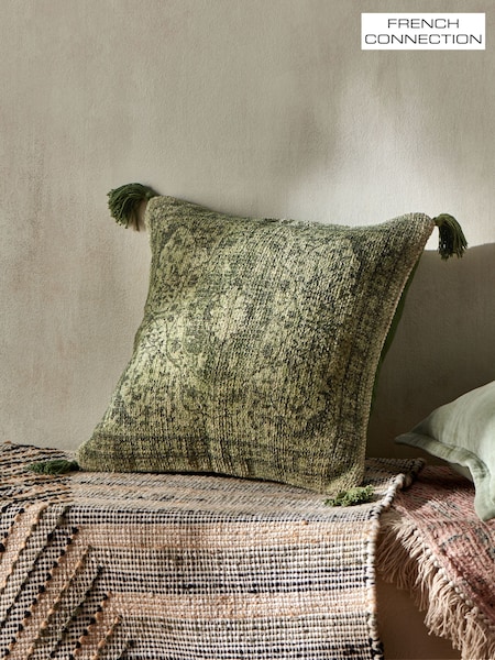 French Connection Green Kabir Cushion (E26238) | £25