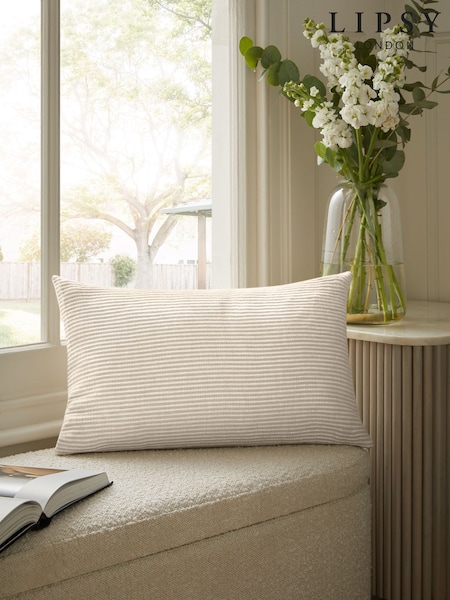 Lipsy Nude Sparkly Stripe Cushion (E26244) | £22