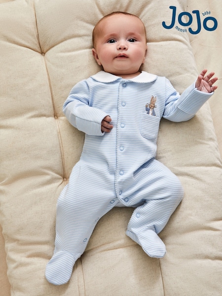 JoJo Maman Bébé Blue Peter Rabbit Sleepsuit & Comforter Gift Set (E26291) | £35