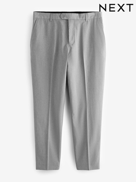 Light Grey Relaxed Tapered Fit Stretch Smart Trousers (E26690) | £24