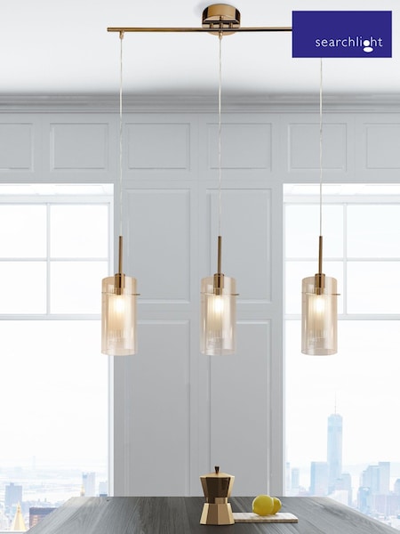 Searchlight Brass Sienna 3 Light Bar Pendant Ceiling Light (E26835) | £85