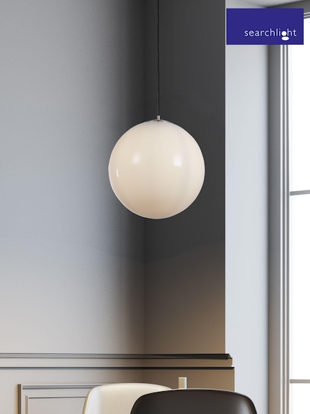 Searchlight Brass Skylar Large Opal Pendant Ceiling Light (E26845) | £165