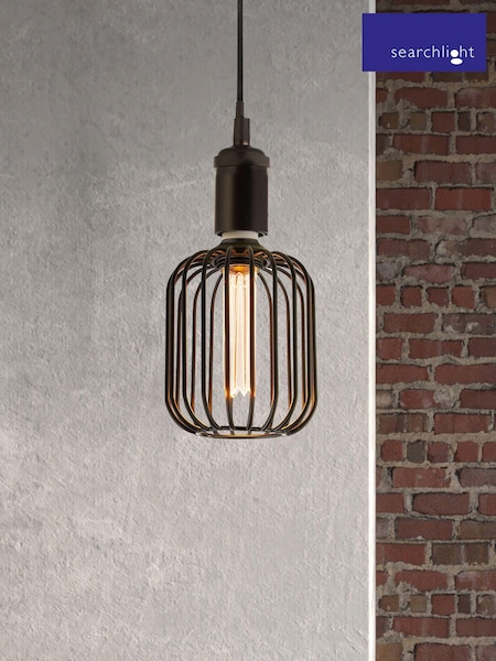 Searchlight Black Cage Lamp (E26851) | £20