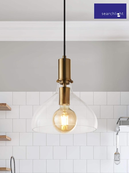 Searchlight Brass Marguerite Pendant Ceiling Light (E26869) | £54