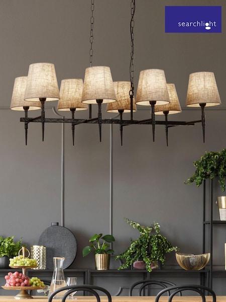 Searchlight Black Dante 8 Light Bar Pendant Ceiling Light (E26874) | £302