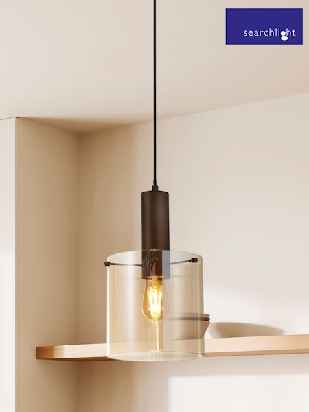 Searchlight Brown Savannah Pendant Ceiling Light (E26880) | £60