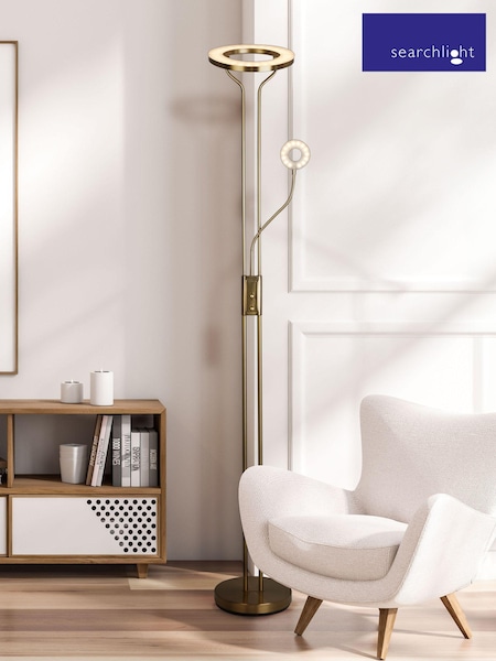 Searchlight Brass Duo Floor Lamp (E26885) | £123