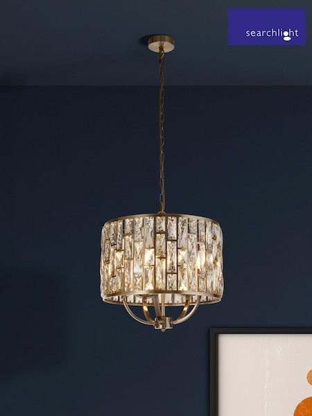 Searchlight Antique Brass Luxe 5 Light Pendant Ceiling Light (E26889) | £370
