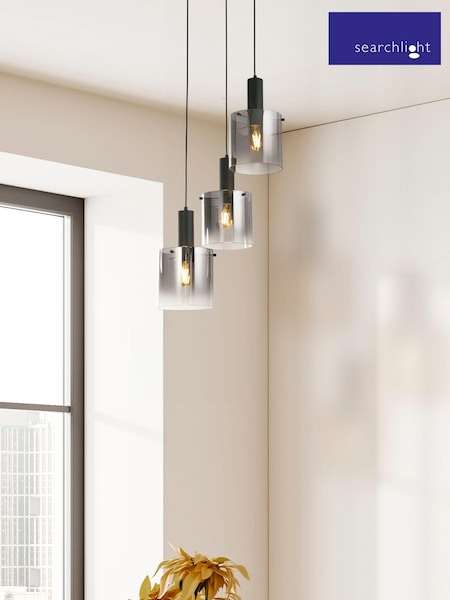 Searchlight Black Savannah 3 Light Multi-Drop Pendant Ceiling Light (E26892) | £185