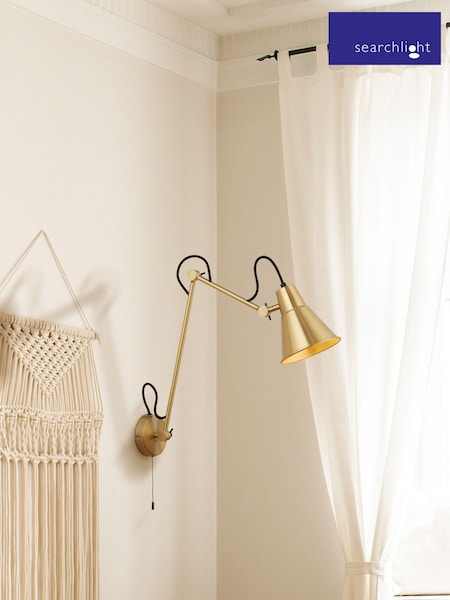 Searchlight Brass Evia Swing Arm Wall Light (E26904) | £67