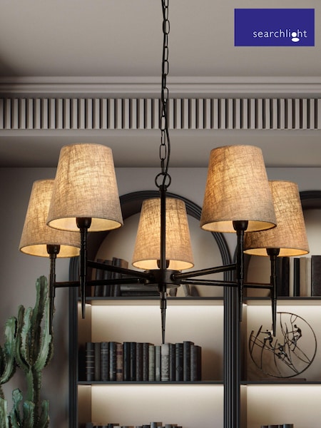 Searchlight Black Dante 5 Light Pendant Ceiling Light (E26907) | £188