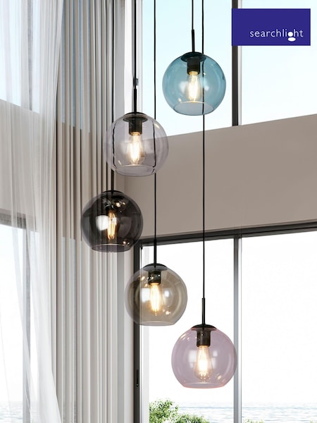 Searchlight Black Festival 5 Light Pendant Ceiling Light (E26922) | £202