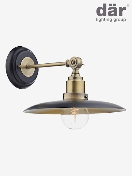 Dar Lighting Black Hannover 1 Light Wall Bracket (E26924) | £60
