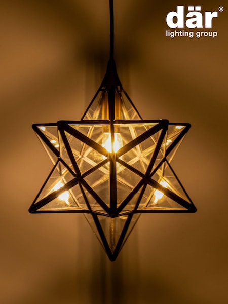 Dar Lighting Brass Ilario Small Star Pendant Ceiling Light (E26925) | £158