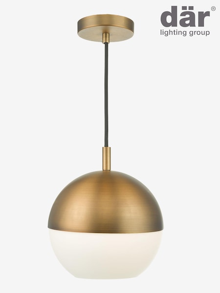 Dar Lighting Brass Andre Pendant Ceiling Light (E26932) | £54