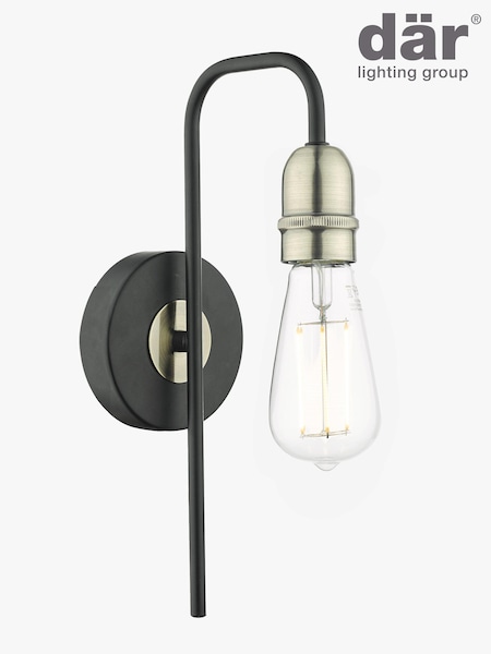 Dar Lighting Black Kiefer Wall Light (E26937) | £27