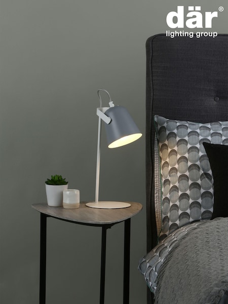 Dar Lighting Grey Effie Table Lamp (E26942) | £39