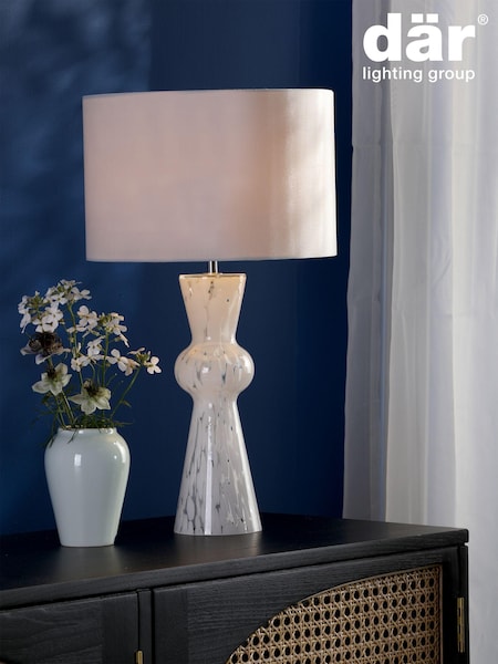 Dar Lighting White Rheneas Table Lamp (E26945) | £76
