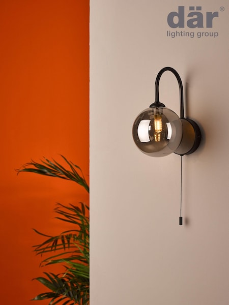 Dar Lighting Black Eissa Wall Light (E26949) | £29