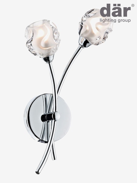 Dar Lighting Chrome Seattle Double Wall Bracket (E26952) | £56