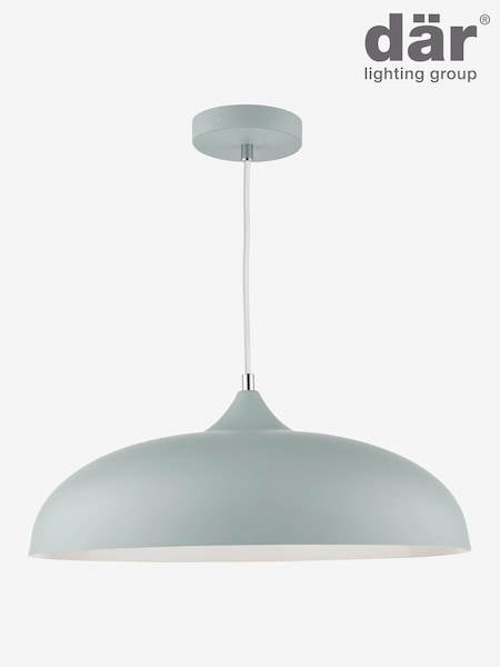 Dar Lighting Grey Kaelan 1 Light Pendant Ceiling Light (E26960) | £52