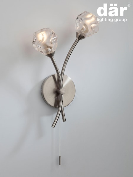 Dar Lighting Chrome Seattle 2 Light Wall Light (E26966) | £56