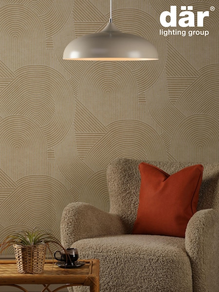 Dar Lighting Cream Kaelan Pendant Ceiling Light (E26982) | £52