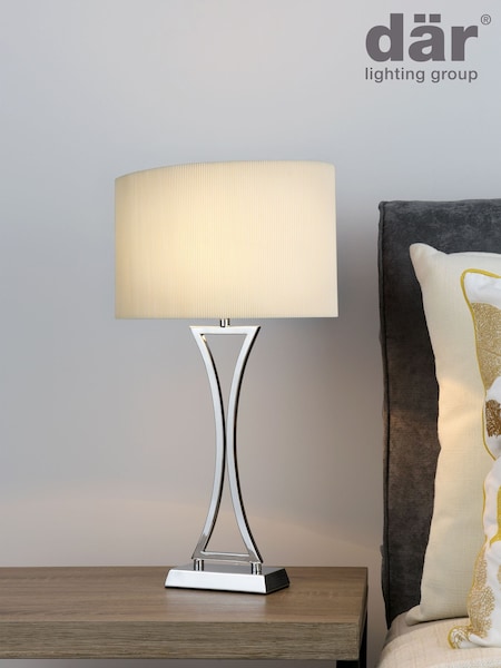 Dar Lighting Chrome Oporto Table Lamp (E26985) | £52