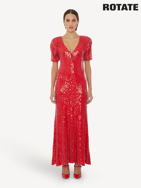 Rotate Red Mini Sequins Dress (E27469) | £150