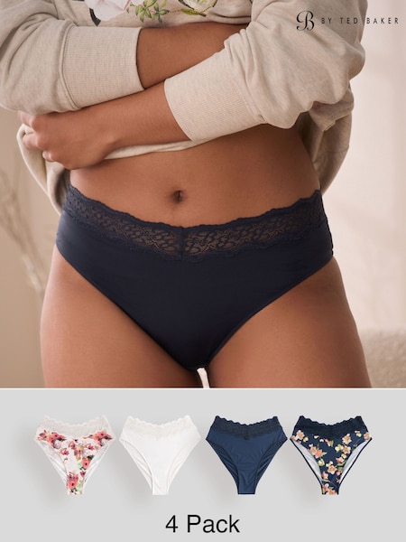 B by Ted Baker Multi High Leg Knickers 4 Pack (E27652) | £29