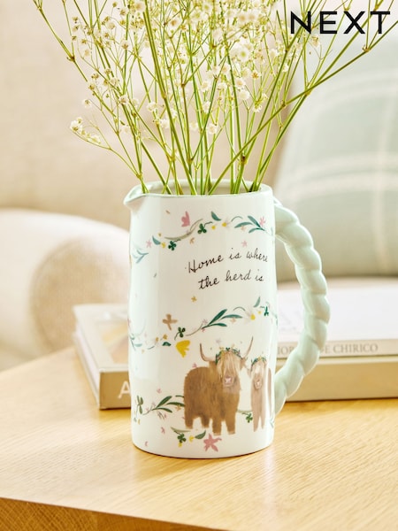 White Hamish The Highland Cow Ceramic Jug Vase (E27710) | £16