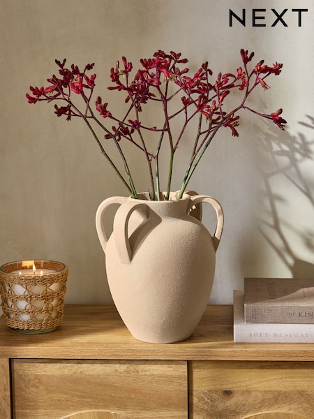 Cream Textured Urn Ceramic Vase (E27717) | £40