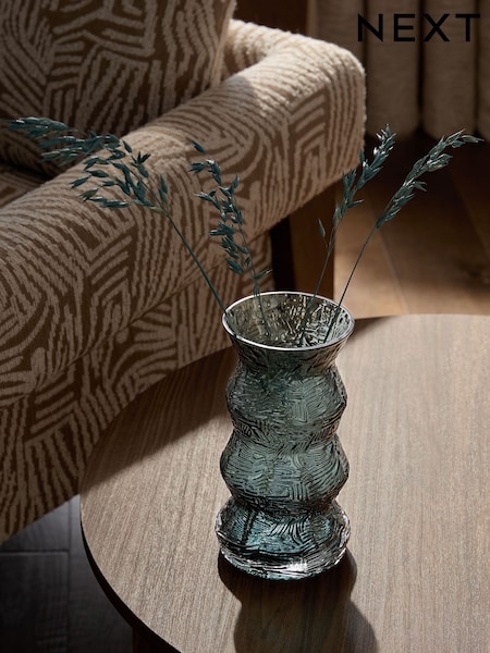 Blue Textured Glass Vase (E27726) | £22