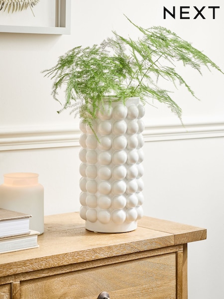 Cream Ceramic Bobble Vase (E27729) | £28