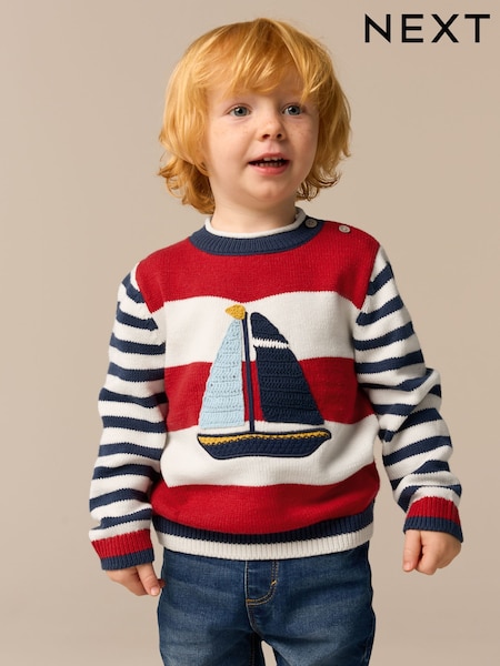 Boat Stripe Knitted Jumper (3mths-7yrs) (E27746) | £15 - £17