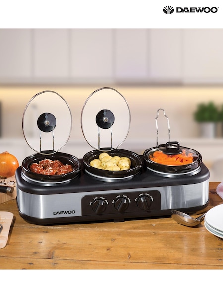 Daewoo Silver 3x1.5L Triple Slow Cooker (E27850) | £50