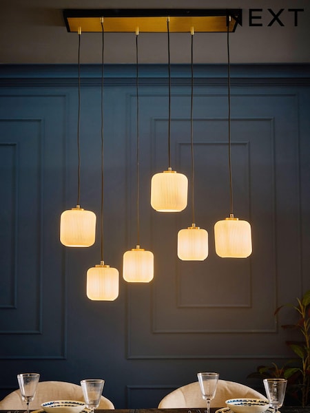 Black Ryker 6 Light Fitting Linear Pendant Ceiling Light (E27977) | £199