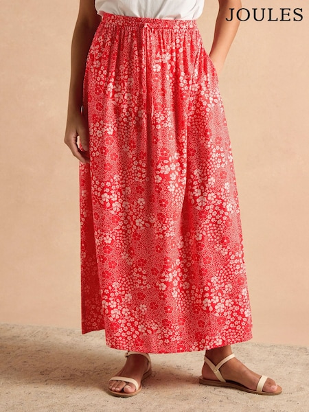 Joules Adele Red Midi Skirt (E28021) | £39