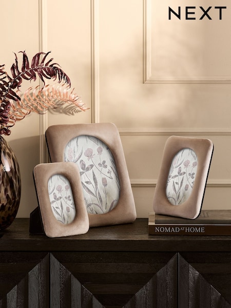 Beige Velvet Photo Frame (E28119) | £14 - £18