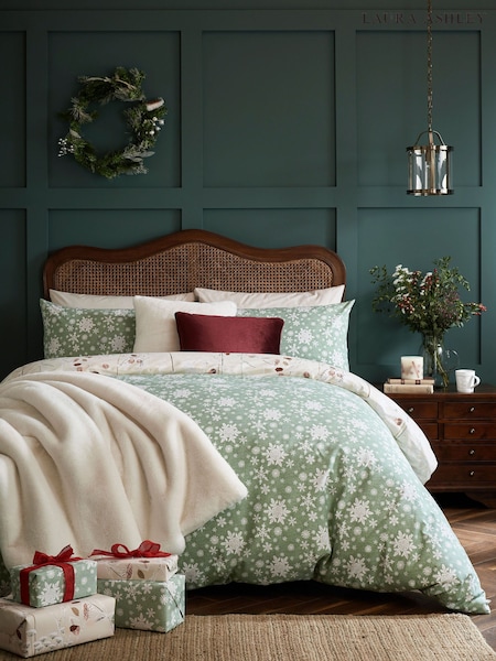 Laura Ashley Natural 100% Cotton Frost And Ice Duvet Cover and Pillowcase Set (E28148) | £36 - £68