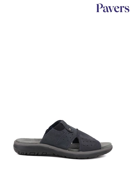 Pavers Blue Pavers Leather Mule Brown Sandals (E28249) | £35