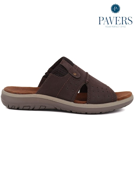 Pavers Brown Pavers Leather Mule Brown Sandals (E28252) | £35