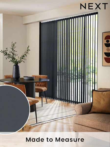 Grey Ram Blackout Made to Measure Vertical Blinds (E28377) | £48