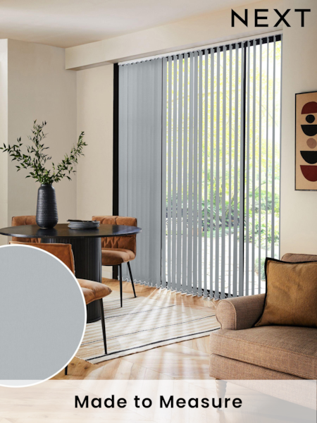 Grey Ram Blackout Made to Measure Vertical Blinds (E28378) | £48