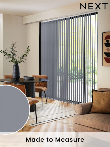 Grey Ram Blackout Made to Measure Vertical Blind (E28389) | £48