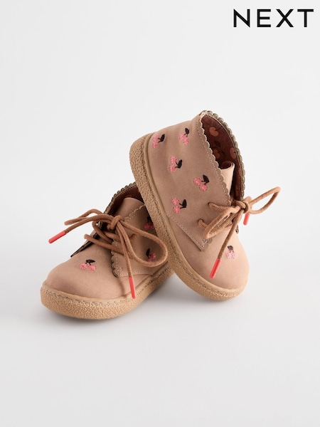 Tan Brown Embroidered Cupsole Boots (E29012) | £28 - £32