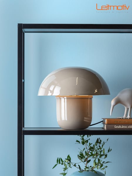 Leitmotiv Warm Grey Fat Mushroom Table Lamp (E29073) | £97