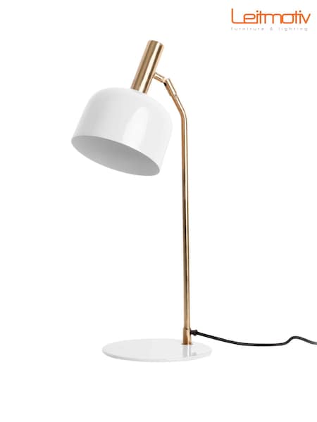 Leitmotiv White Smart Enamel Table Lamp (E29077) | £106